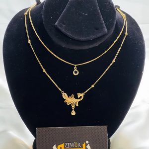 Double Chain Gold Pendent Necklace