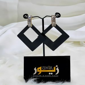 Elegant Black Square Earrings