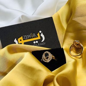 Elegant Gold Ring with Black Stone