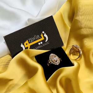 Elegant Gold Ring with White Stone