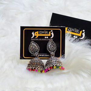 Silver Jhumka Earrings