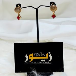 Stylish Red and Gold Earrings