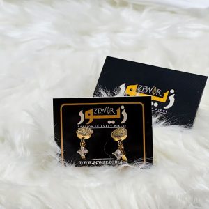 Stylish White and Gold Earrings