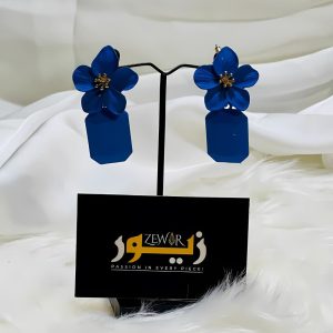 Trending Blue Floral Earrings