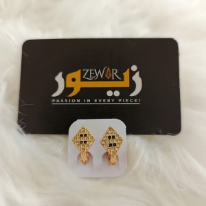 Gold Stud with Black Stones