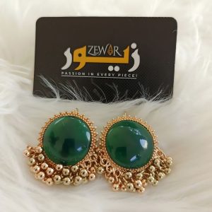 Dark Greenish Tassel Earrings