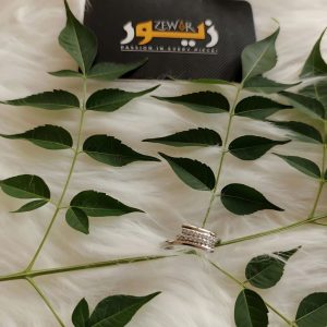 Silver Band Ring with Crystals